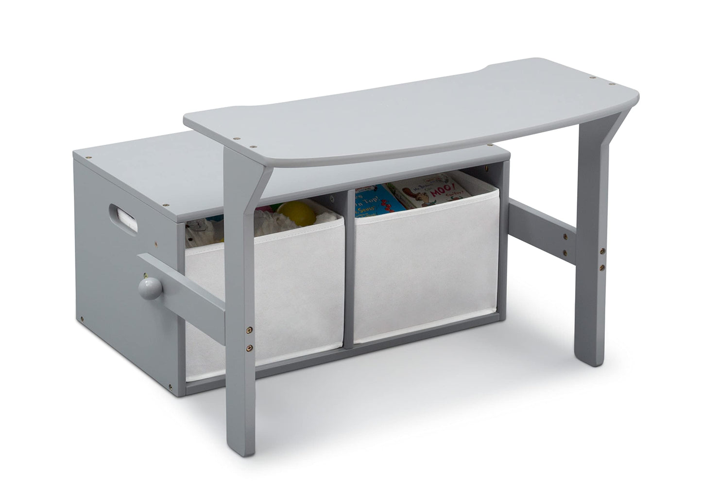 Delta Children MySize Kids Convertible Activity Bench - Greenguard Gold Certified, Grey
