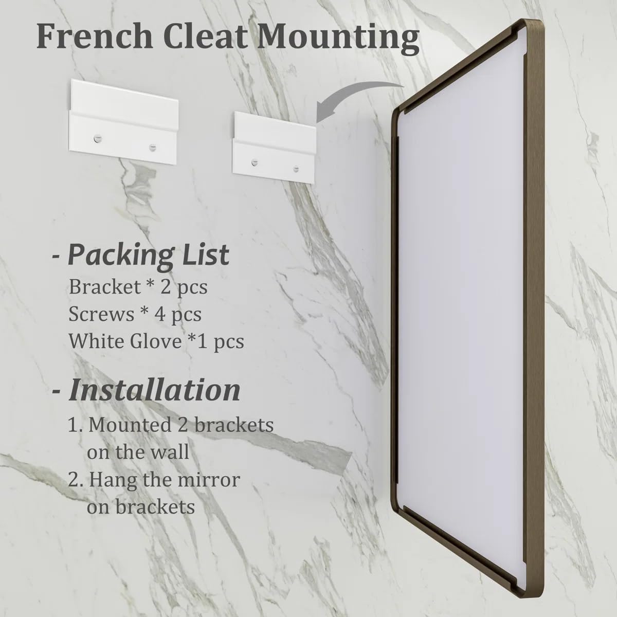 CHARMOR 36x36 Square Bathroom Framed Mirror for Wall, Brushed Bronze Metal Bathroom Vanity Mirror, Rounded Rectangle Mirror, Anti-Rust, Tempered Shatterproof (Horizontal/Vertical)