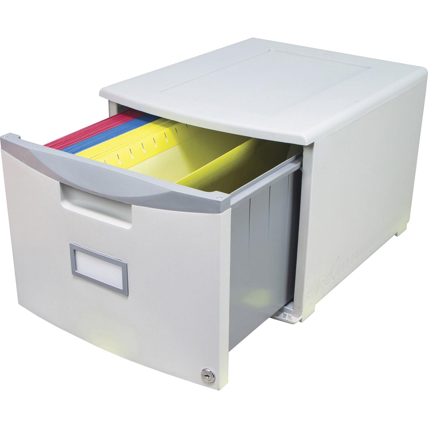 Storex174; Mini File Cabinet with Lock One Drawer - Gray Gray