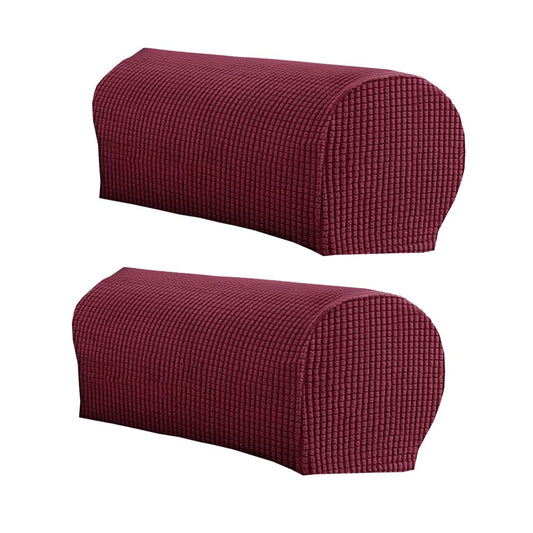 LINGXIYA Soft Stretch Plush Armrest Cover, Armrest Covers for Chairs/Sofas, Couch Arm Cover, Furniture Protector Armchair Slipcover for Recliner, Set of 2