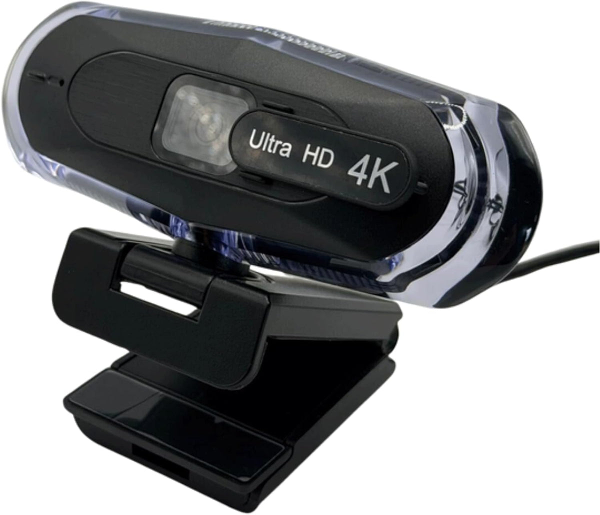 WEBDARAZ 4K Ultra HD Remote Control with Stand Webcam, LED RGB Lighting, 95-Degree Wide Angle, Auto Focus, 1080P@60FPS, Black, USB 2.0, for Video Conferencing, Desktop/Laptop