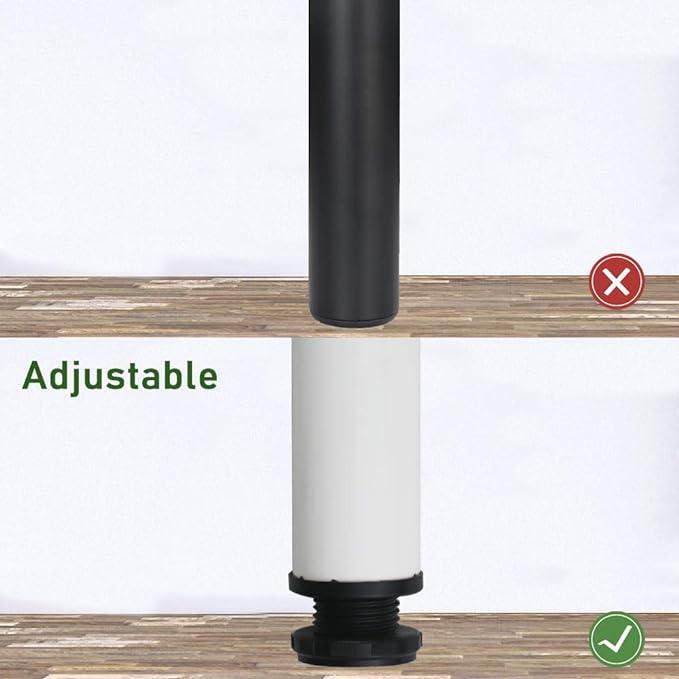 QLLY 30 inch Adjustable Metal Desk Legs, Heavy Duty Furniture Table Legs
