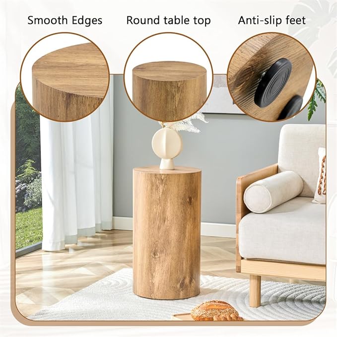 End Table Set of 2, Modern Round Side Table Sofa Couch Tables, Living Room