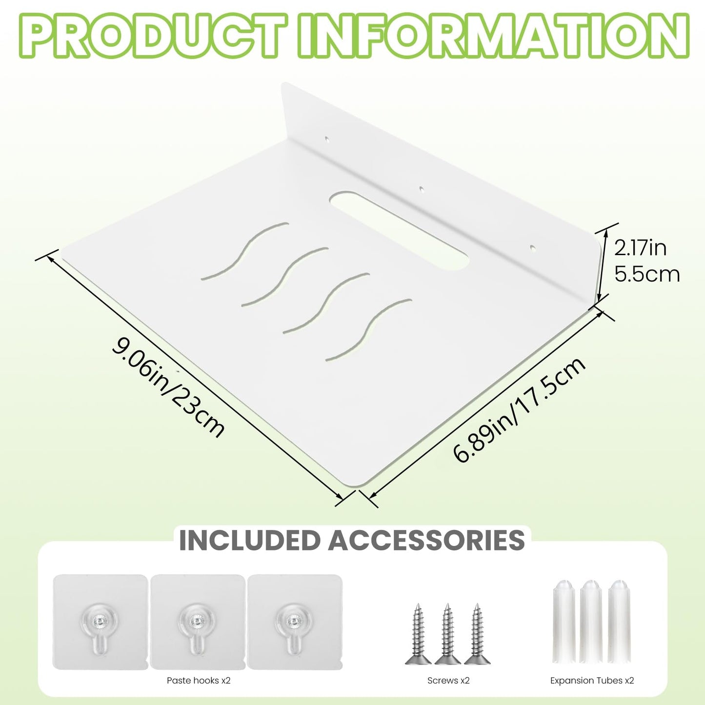 MZDMY Steel Floating Shelves for Wall,Small Wall Shelf，Suitable for Bedroom, Living Room, Bathroom, Kitchen, Office (White, 2Pack 9.06x6.89 in)