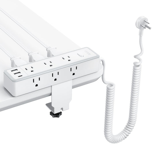 12 in 1 Standing Desk Power Strip, NTONPOWER 10ft Extension Cord with 9 AC Outlets 3 USB Ports, Table Mount or Wall Mountable Charging Station,Standing Desk Accessories
