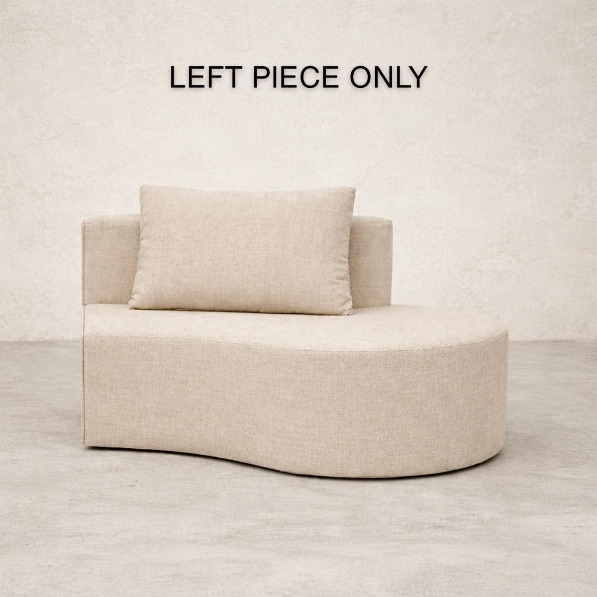Cloud Frame Couch - Sold Separately- Indoor Outdoor Waterproof Unzippable Washable Circle Irregular Shape Sofa Modern Modular Sectional Minimalist Upholstered (Waterproof Beige, Left Piece)