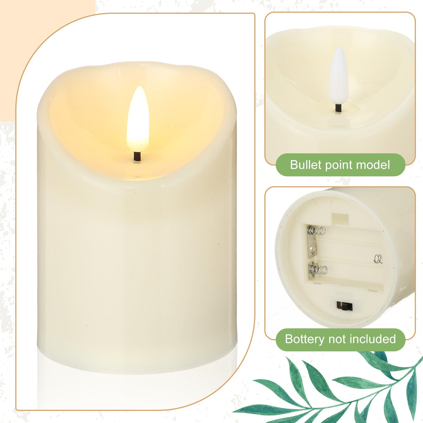 Yunlly 16 Set Rose Candle Rings Wreaths 3 Inch Center with Flameless LED Candles Artificial Rose Light Garland Fake Electric Votive Tealights Bulk Funeral Wedding Table Centerpieces Decor(White)