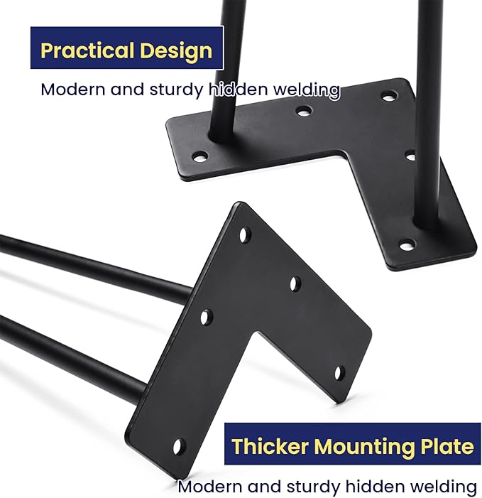 SMARTSTANDARD 9 Inch Heavy Duty Hairpin Furniture Legs, Metal Home DIY Projects