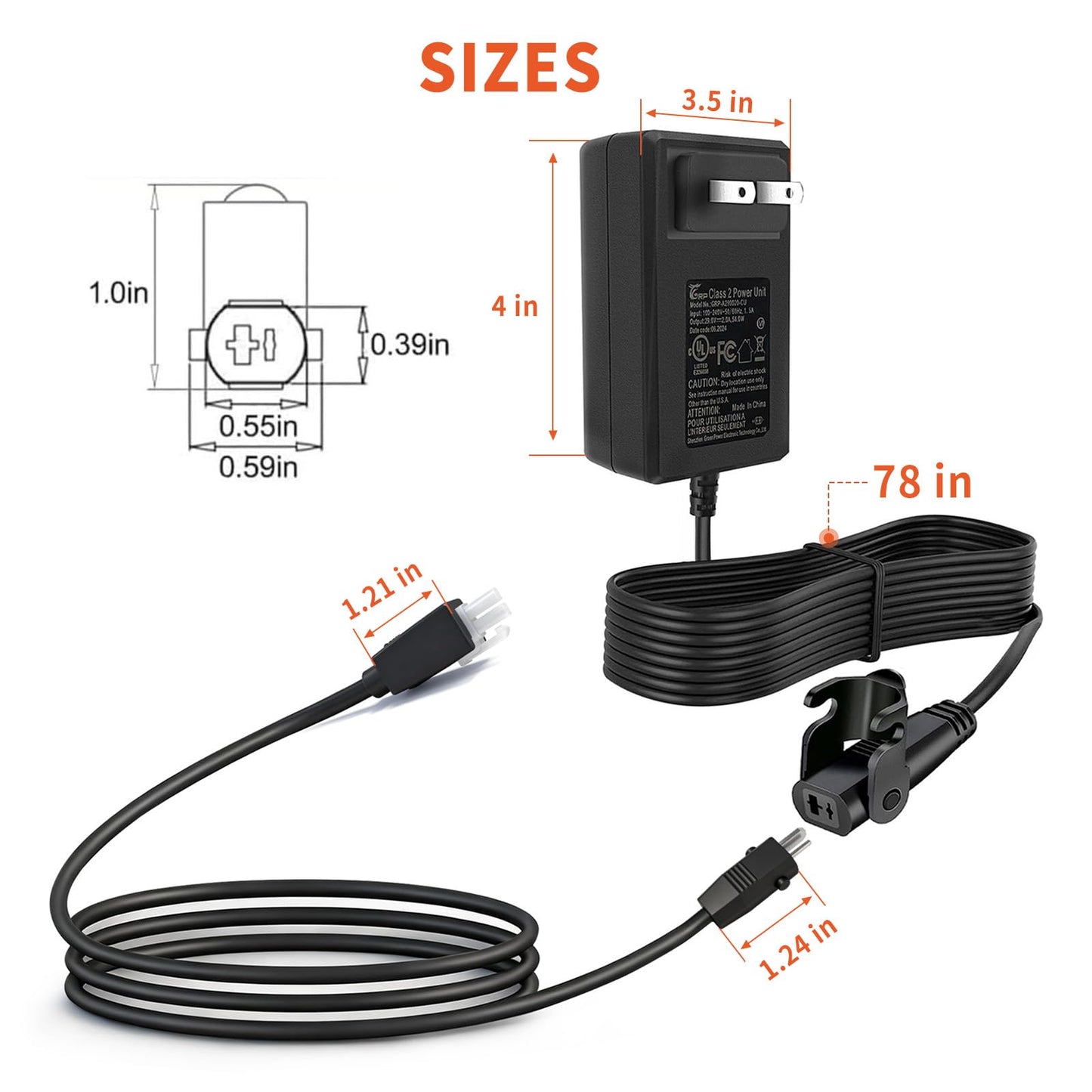 for Electric Standing Desk 29V Power Adapter Charger Compatible with Claiks P1.01.001 P101001 40" 48" 55" 63" Inches Adjustable Height Stand up Desk Compatible with a Variety of Electric recliners