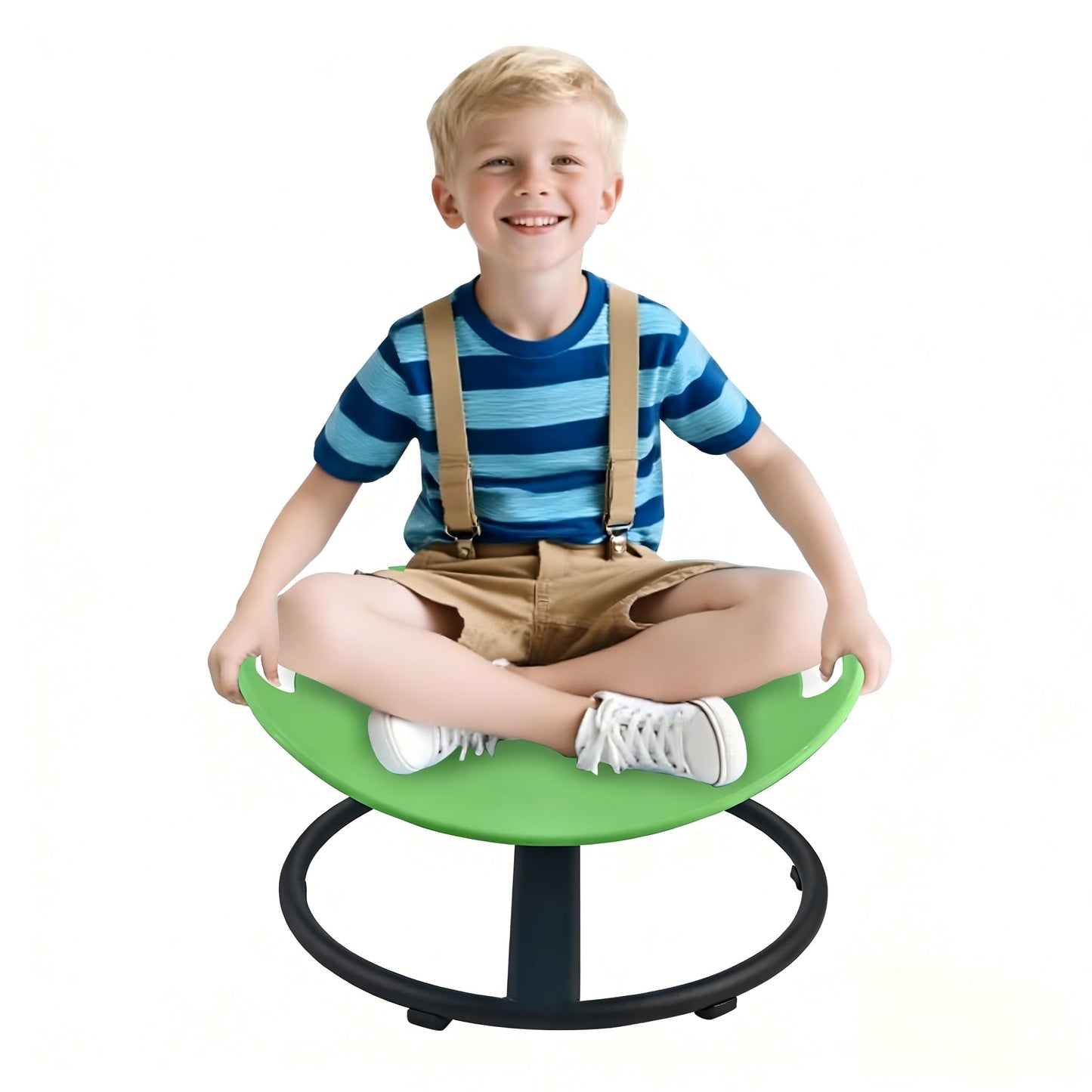 Casuenia Spinning Chair for Autistic Kids, Sensory Swivel Chair with Safety Handles, 220LBS Weight Capacity, Spinning Toy for Kids Autism & ADHD Age 3+, Sensory Product for Body Balance (Green)