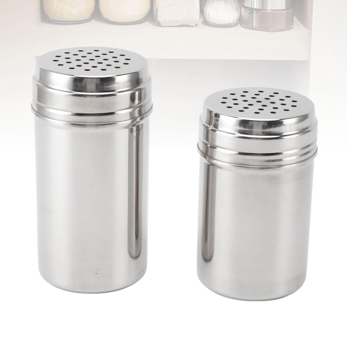 Condiment Shaker, 2PCS 304 Stainless Steel Adjustable Pour Holes Seasoning Dispenser Container Restaurant Organizing Cup for Kitchen Barbecue Camping (Type 2)