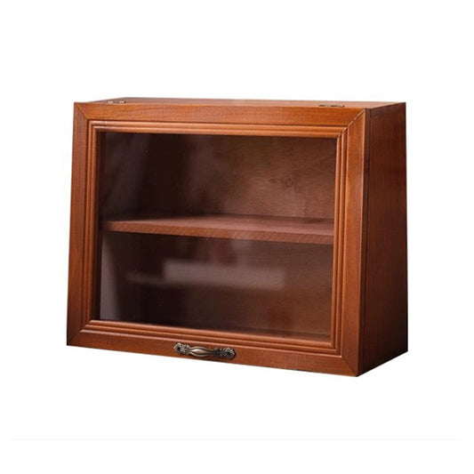 RZGZKLSH Pine Wood 2-Tier Curio Shadow Box Wall & Tabletop Display Cabinet