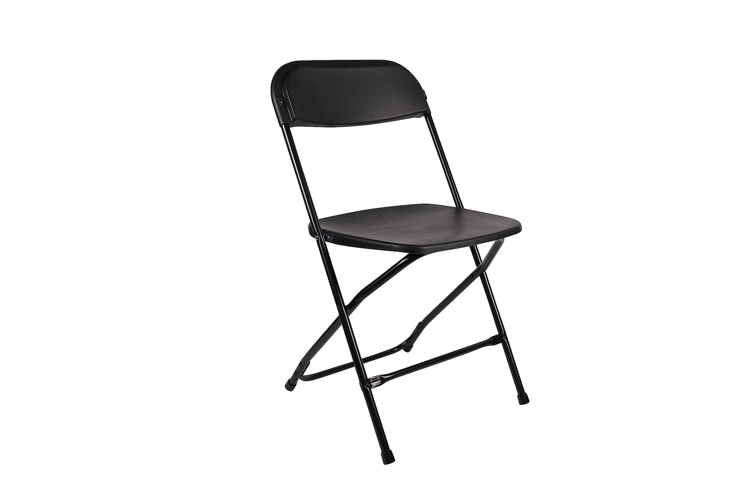 BTEXPERT Set of 2,Black Plastic Folding Chair Steel Frame Commercial High Capacity Event Chair Lightweight Set for Office Wedding Party Picnic Kitchen Dining Church School