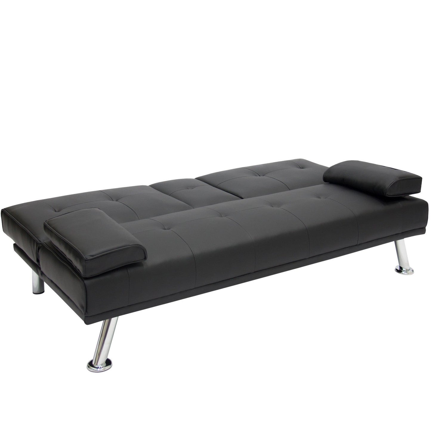 BUY JOY Entertainment Furniture Futon Sofa Bed Fold Up Down Recliner Couch Cup Holders