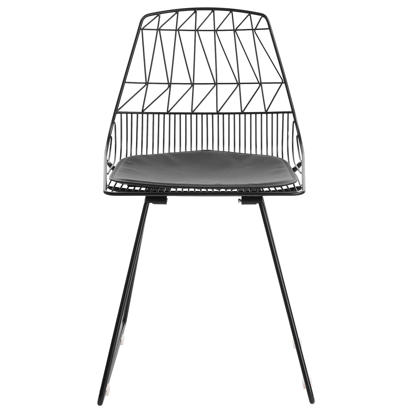 Adore Decor Vivi Metal Dining Chair, Set of 2, Noir Black