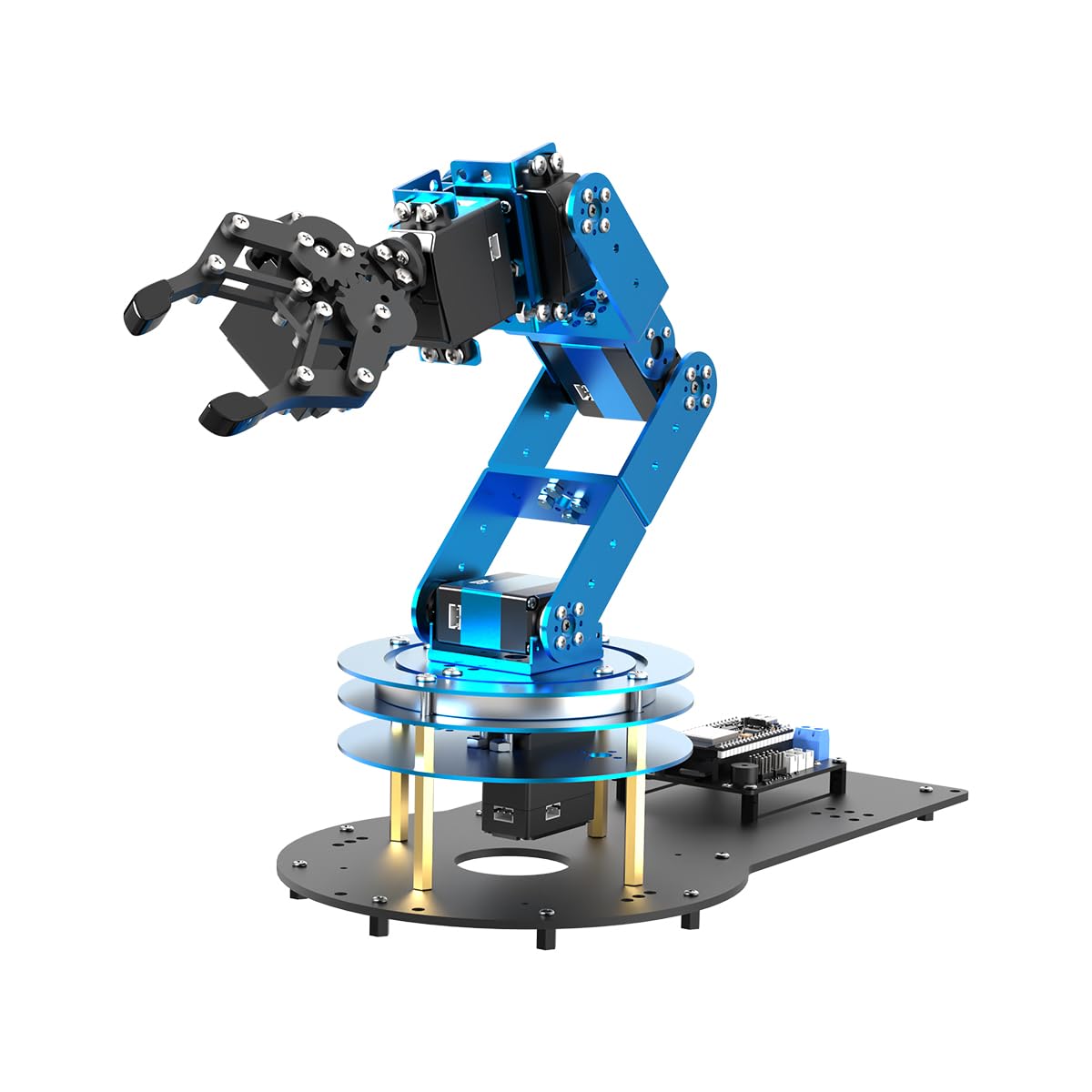 Robotic Arm for Arduino AI Vision Voice Interaction 6DOF Serial Bus Servo Smart Robot Arm, STEM Project Educational Robot & Engineering Kits, Science/Coding/Programming Set, LeArm AI Intermediate Kit