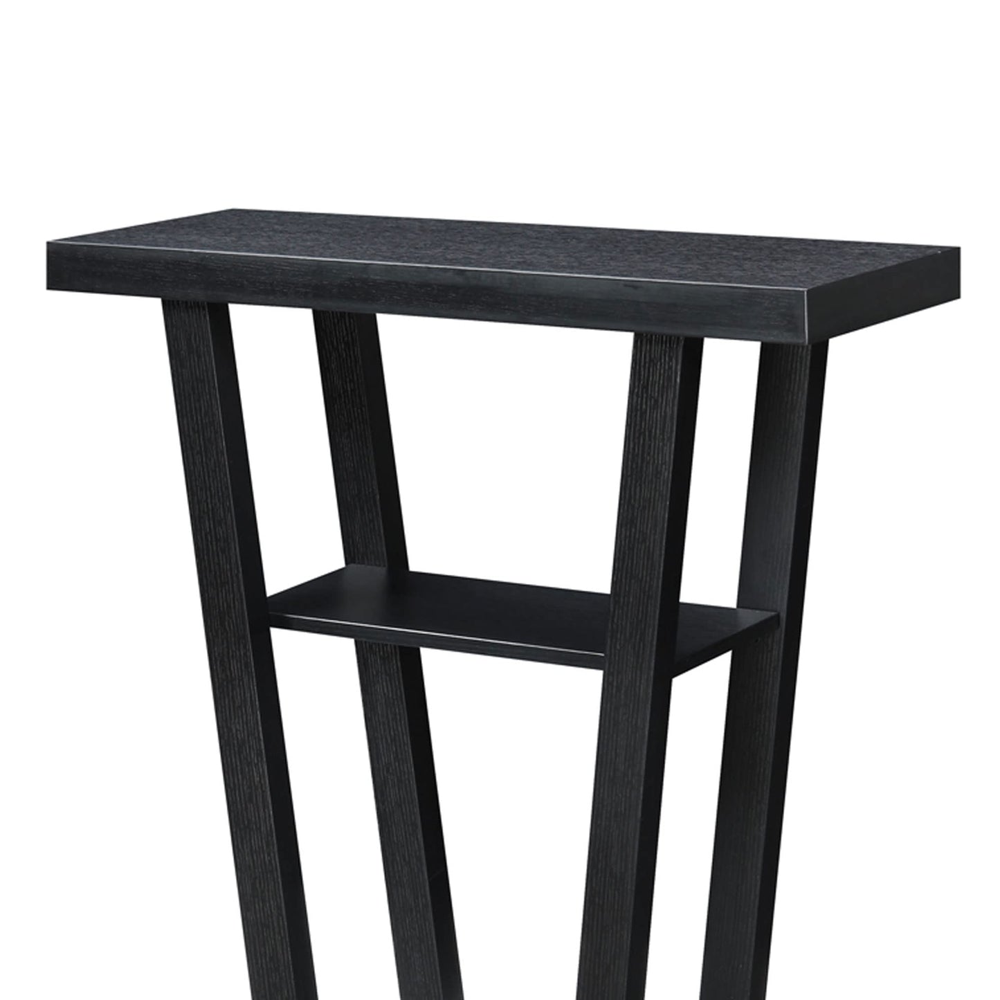 Convenience Concepts Newport V Console Table 31.5" - Modern Sofa Table with Storage Shelves, Narrow Entryway Hall Table for Living Room, Display Accent Table, Black