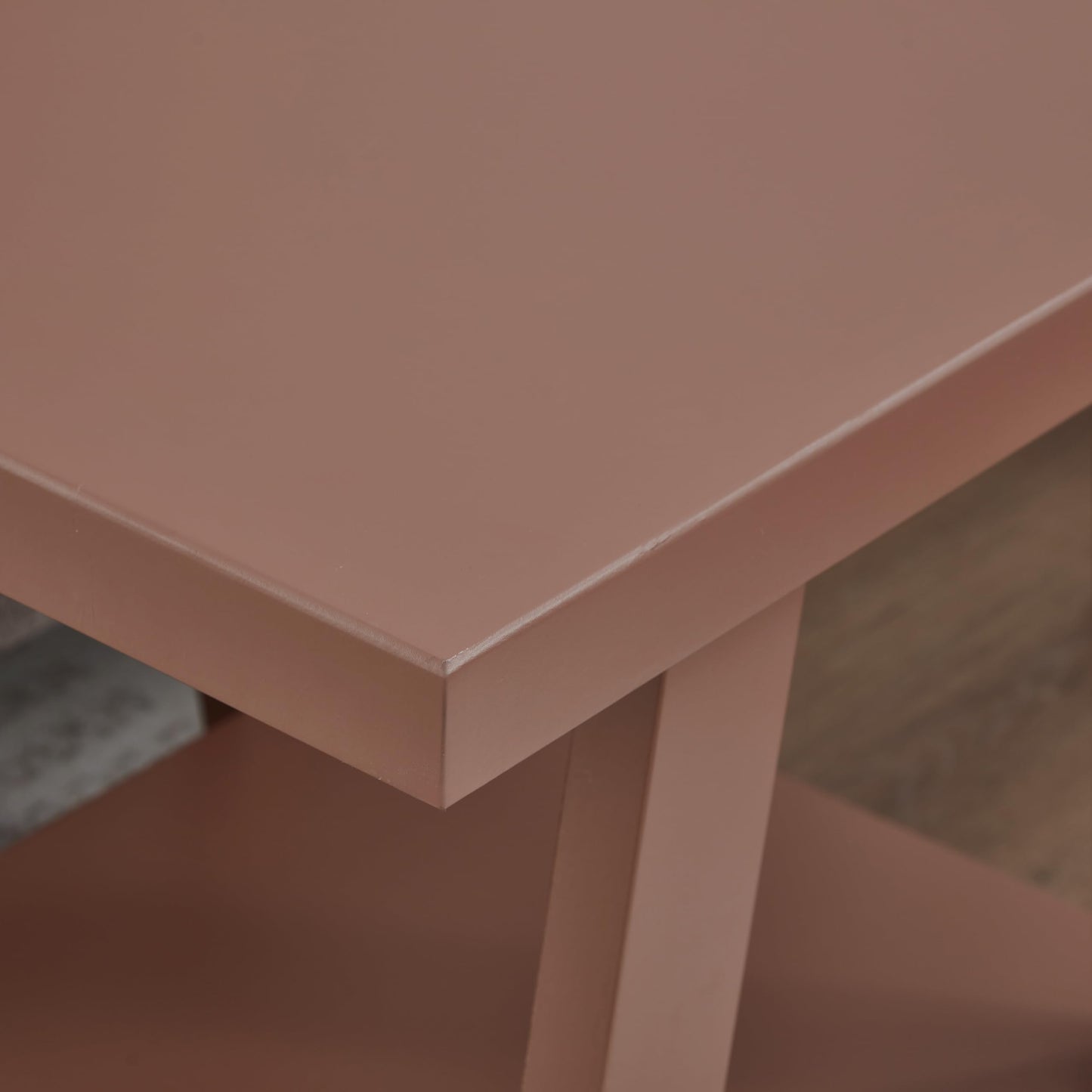 Roundhill Furniture Athens Contemporary Wood Shelf End Table in Red