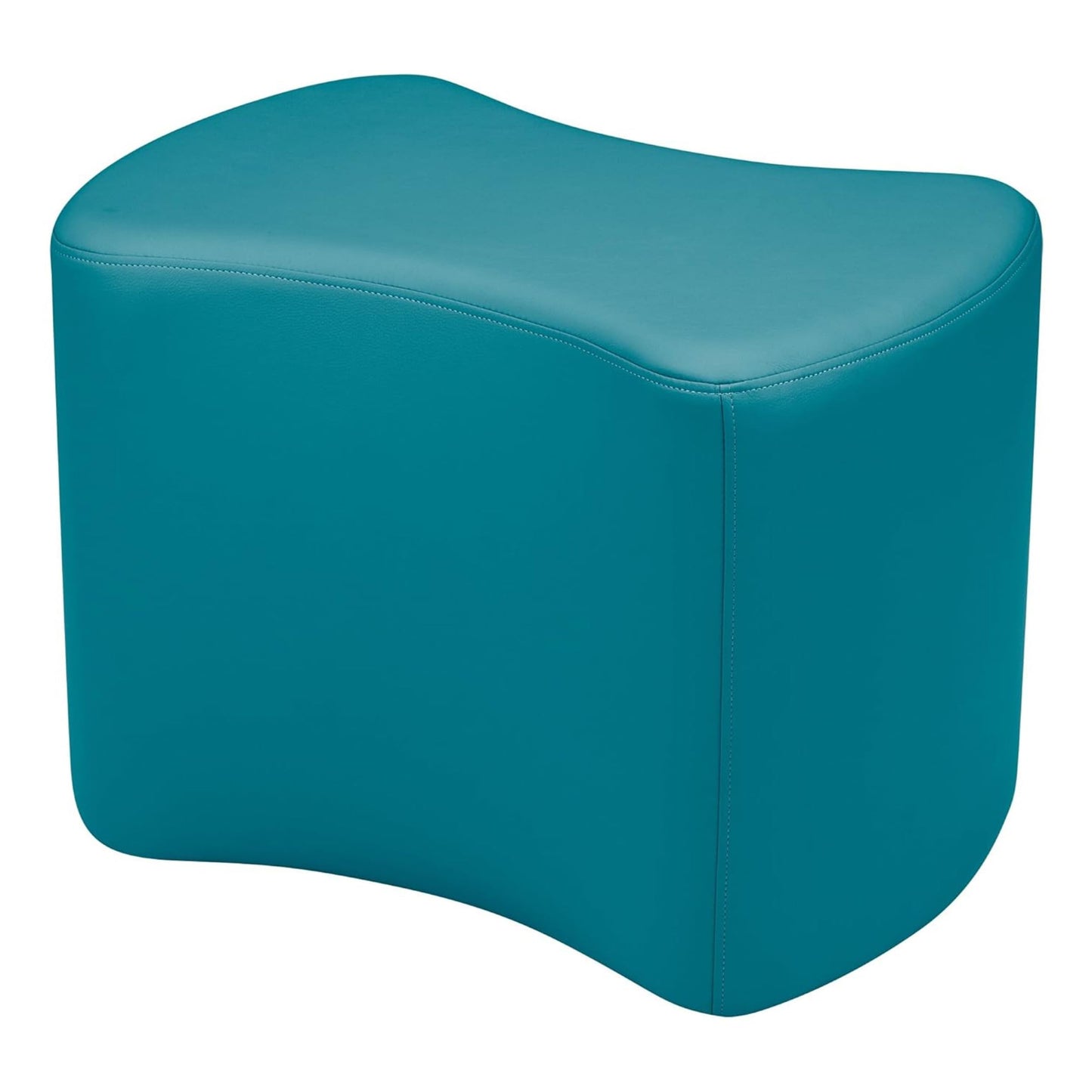 FDP Pro Series Bowtie Accent Ottoman (18" Height) Hand Upholstered Commercial Furniture for Hotel Lobby, Office, Restaurant, Home and More Collaborative and Configurable Seating - Teal
