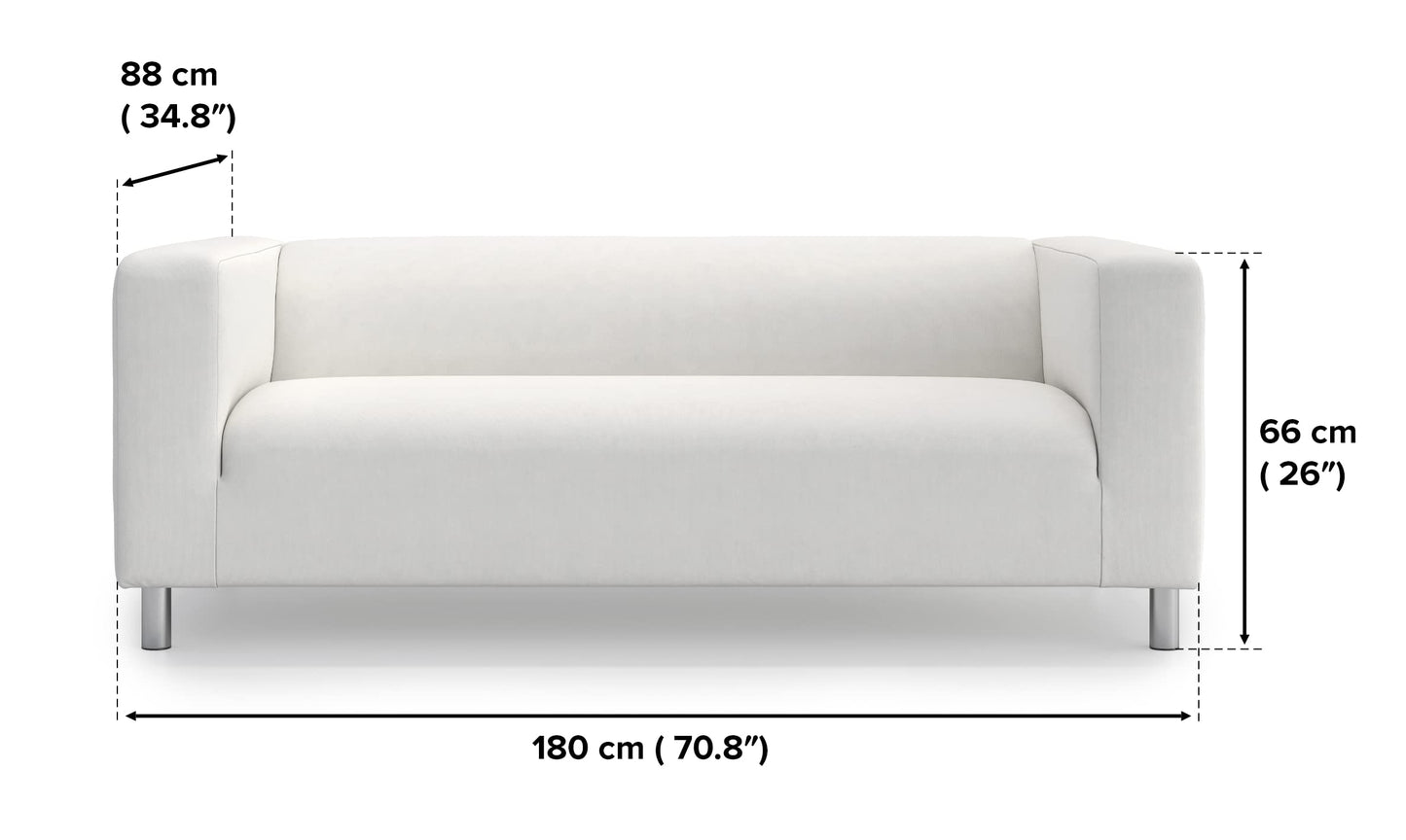 MASTERS OF COVERS Klippan Loveseat Slipcover for The IKEA 2 Seater Klippan Loveseat Sofa Cover Replacement-Cool White