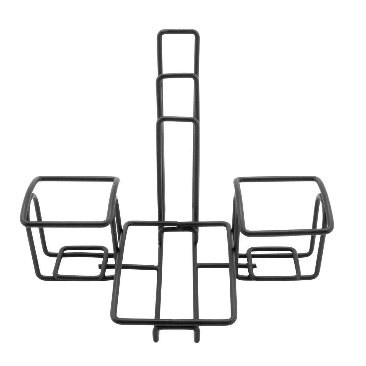 G.E.T. 4-931615 Metal Two Compartment Condiment Caddy with Menu Holders, Iron, Black