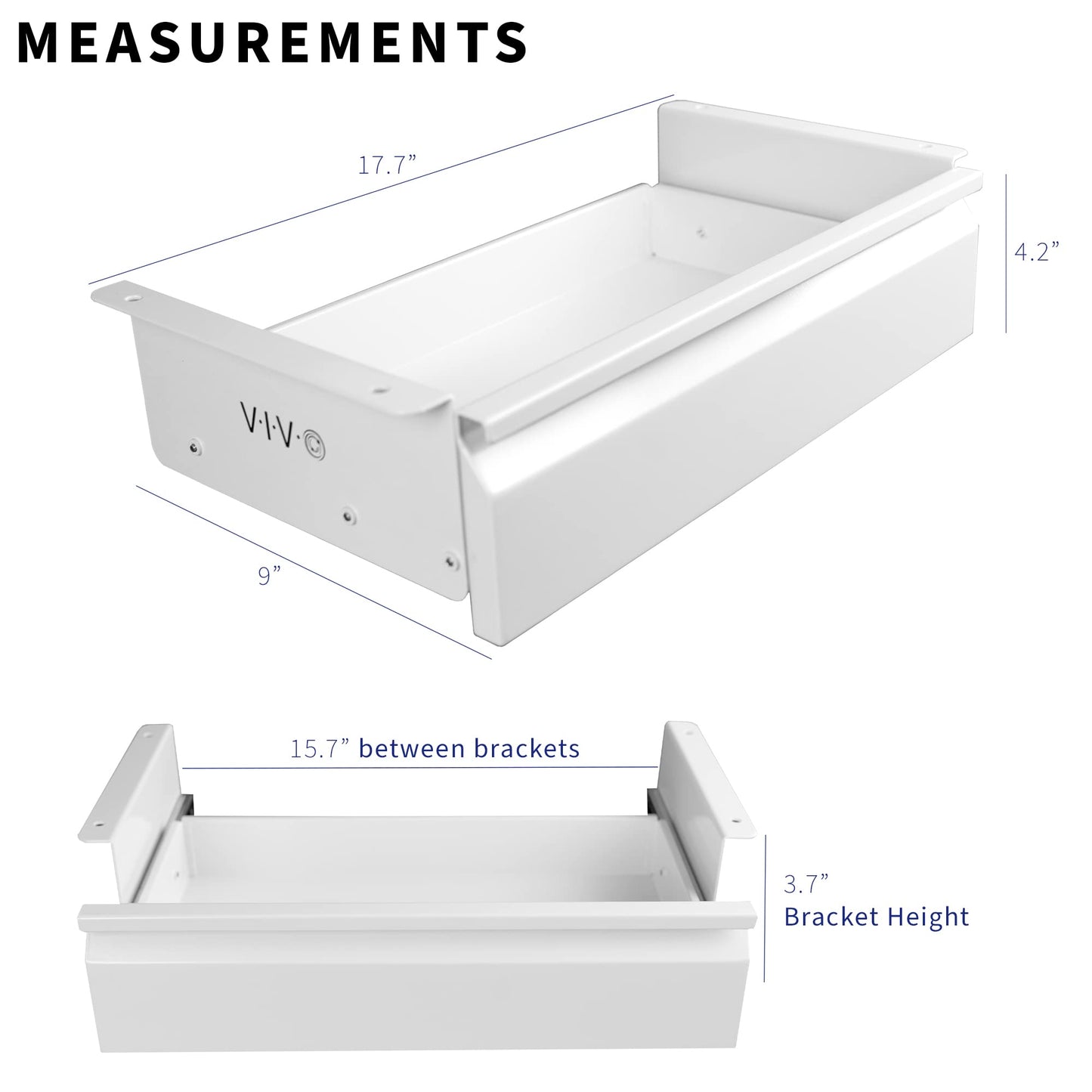 VIVO 16 inch Under Desk Slide Out Drawer without Shell, Home Office Storage Organizer, White, DESK-AC03A-W