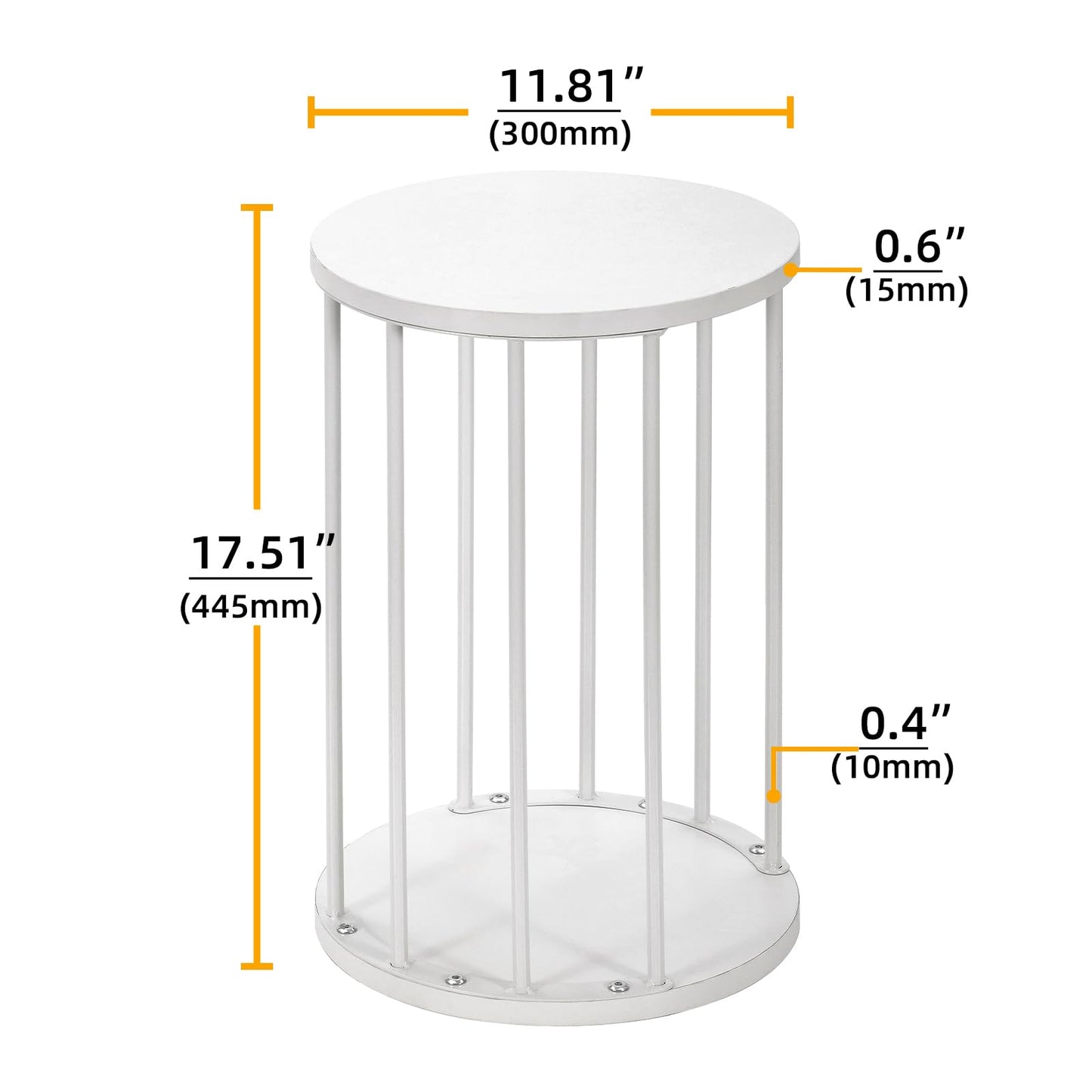 Leinade Plant Stand Indoor,small plant stool,Flower Pot Corner stand holder,Mid Century Heavy Duty Metal Tall Home Decor,Modern Round End Table,Small Rustic Display Stand for Living Room,Bedroom(White,18In)