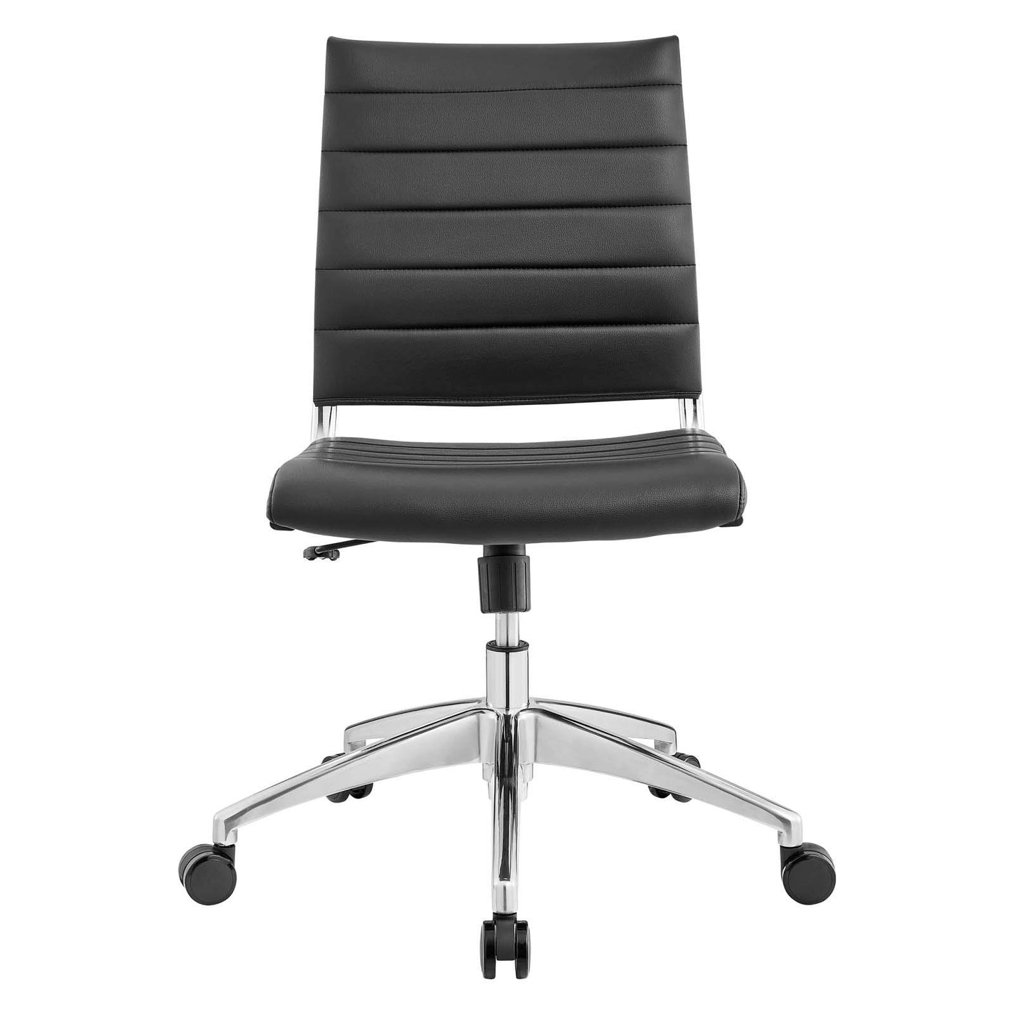 Modway Jive Ribbed Armless Mid Back Swivel Conference Chair In Black