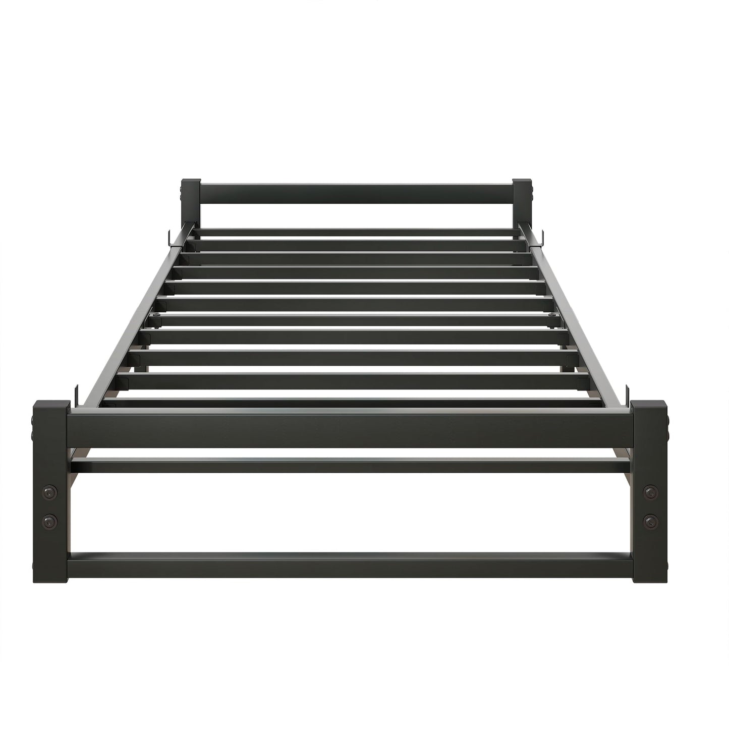 VECOCHO Twin Bed Frames,6 Inch Low Bed Frame Twin Size Metal Platform Bed Frame,Single Floor Bed Frame No Box Spring Needed,Anti-Slip Mattress Foundation with Strong Bearing Capacity,Black