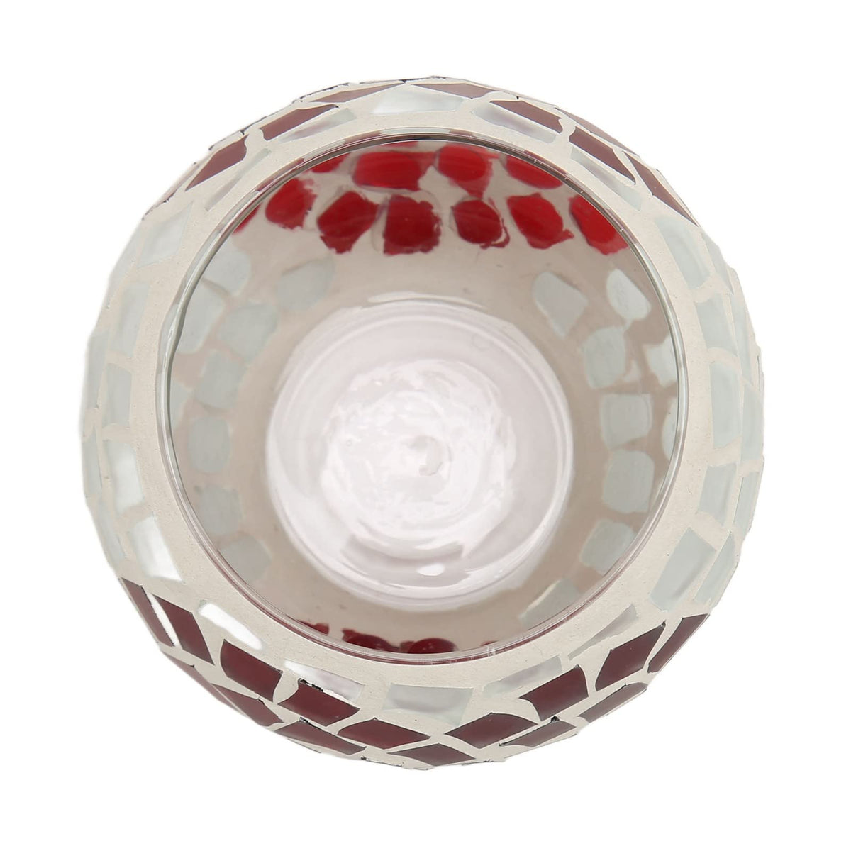 Mosaic Candle Holder, Hundreds of Small Glass Pieces Making Love Heart Pattern Delicate Mosaic Glass Tea Light Candle for Restaurants Bars