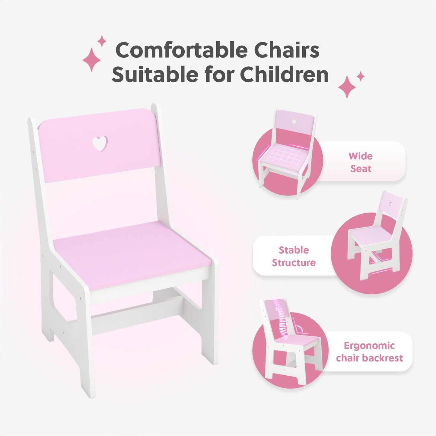 Frogprin Kids Vanity with Lights and Chair, Princess Makeup Vanity Desk with Mirror Bookshelf Storage Cabinet,3 in 1 Toddler Vanity Table Makeup Dressing Table, Pretend Play Vanity Set for Little Girl