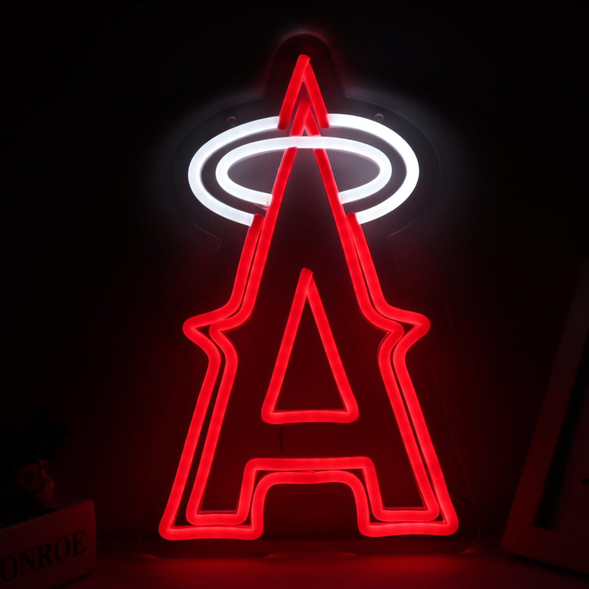 Balanar Baseball Neon Signs for Garage or Man Cave Decor, Men's Gifts With Los Angels Team Logo, Red Baseball Neon for Parties, Bars,Dorms, Office Wall Art and Game Room Decor