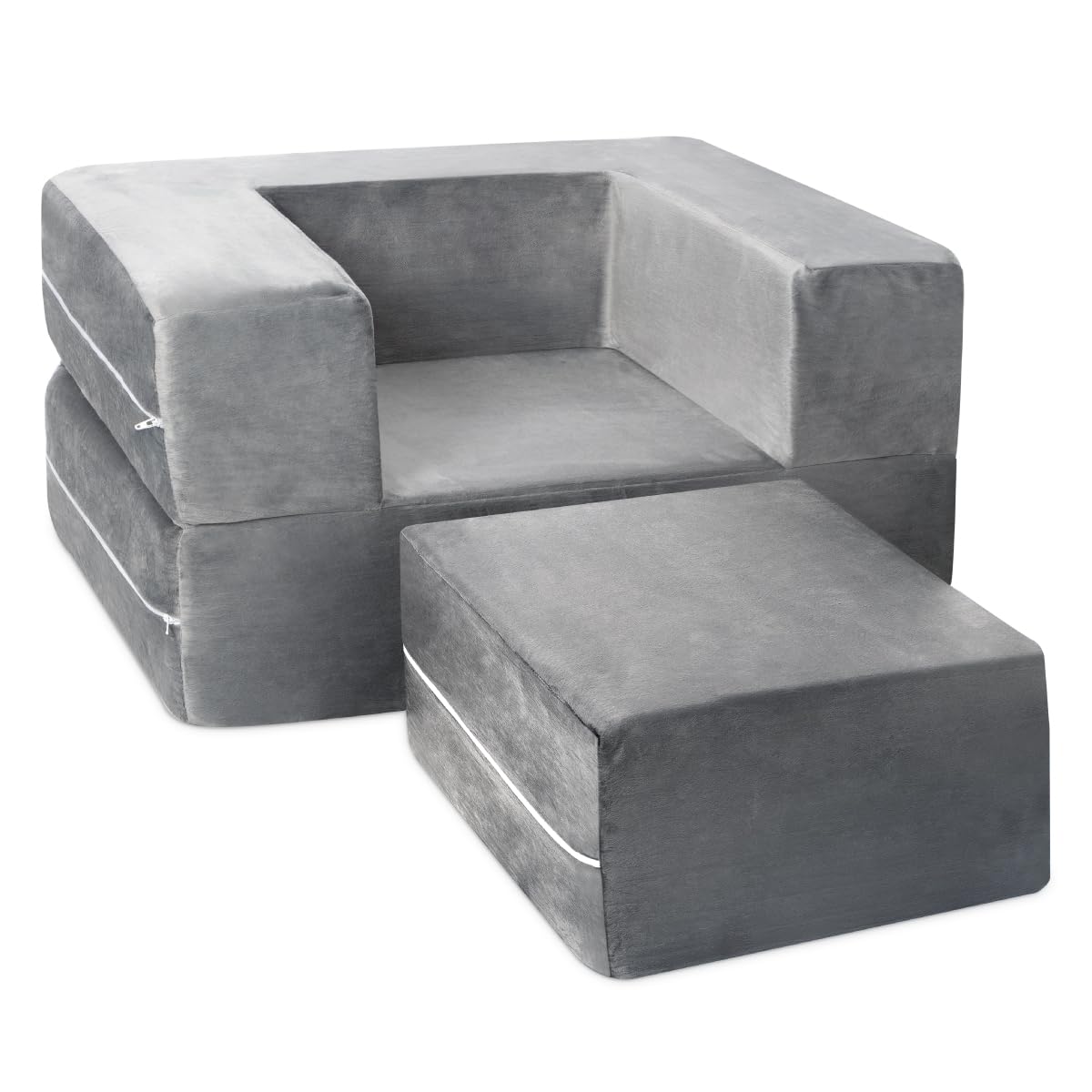 Milliard Kids Couch - Modular Kids Sofa for Toddler and Baby Playroom/Bedroom Furniture (Grey Small)