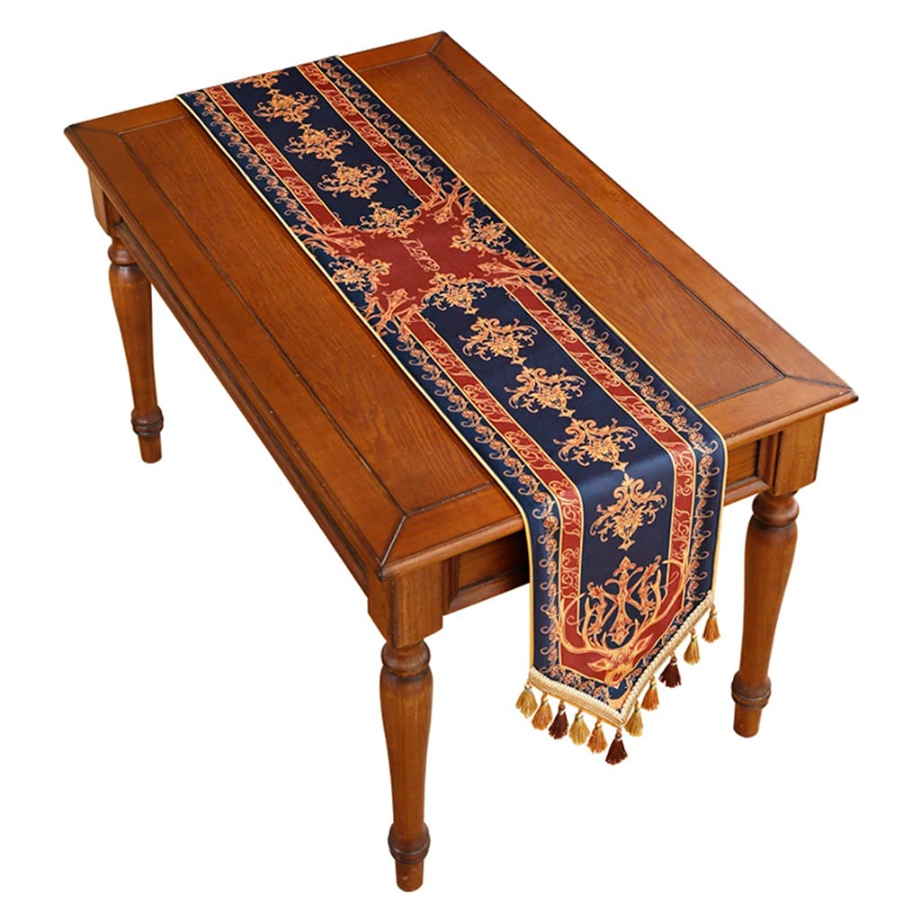 WODHAZNC Table Runner European Long Tablecloth Retro Chest of Drawers Sideboard Decoration Cloth(40 * 260cm)