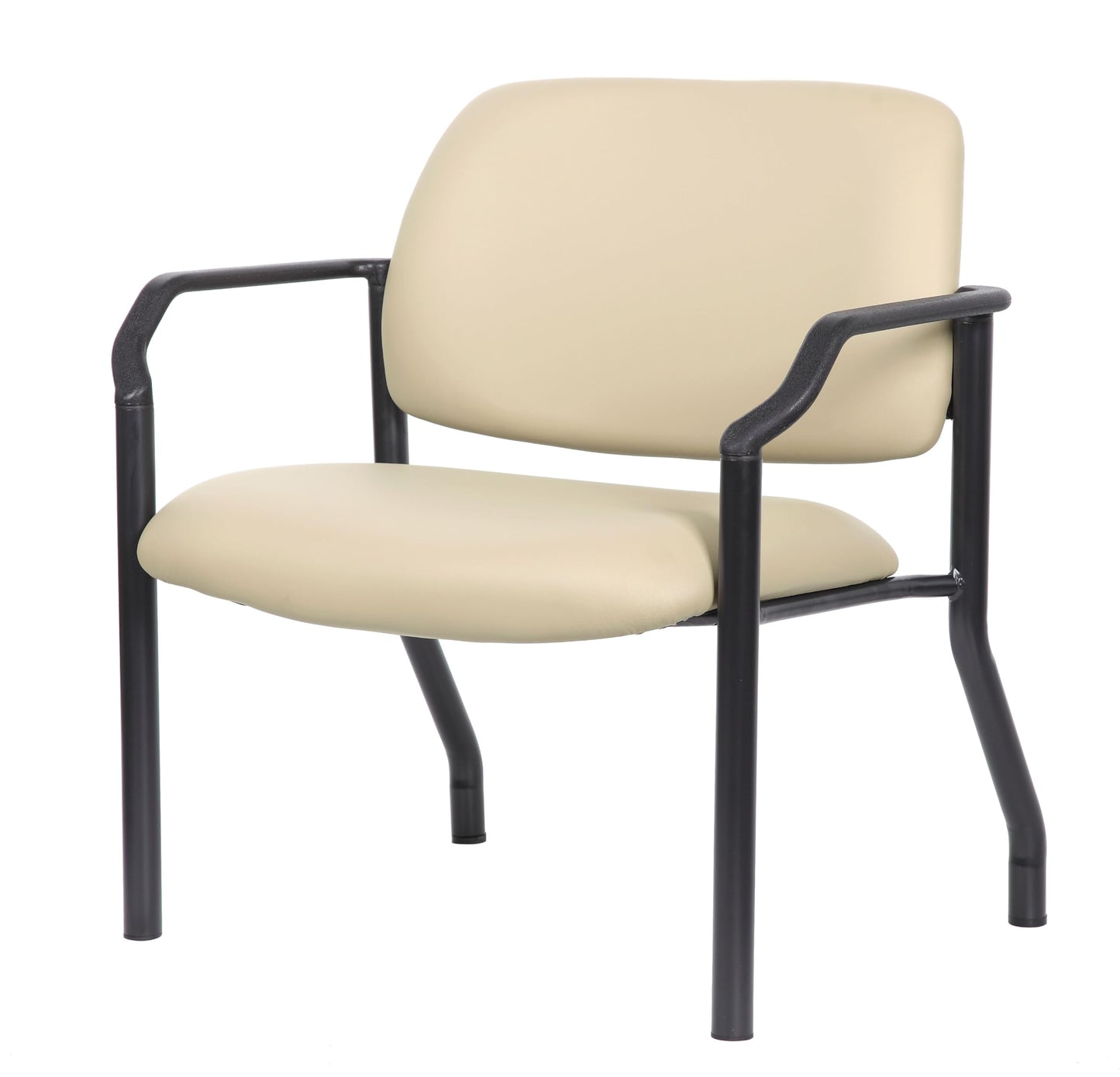 Boss Office Products Guest Chair, Vinyl, 500 lb. Weight Capacity in Beige