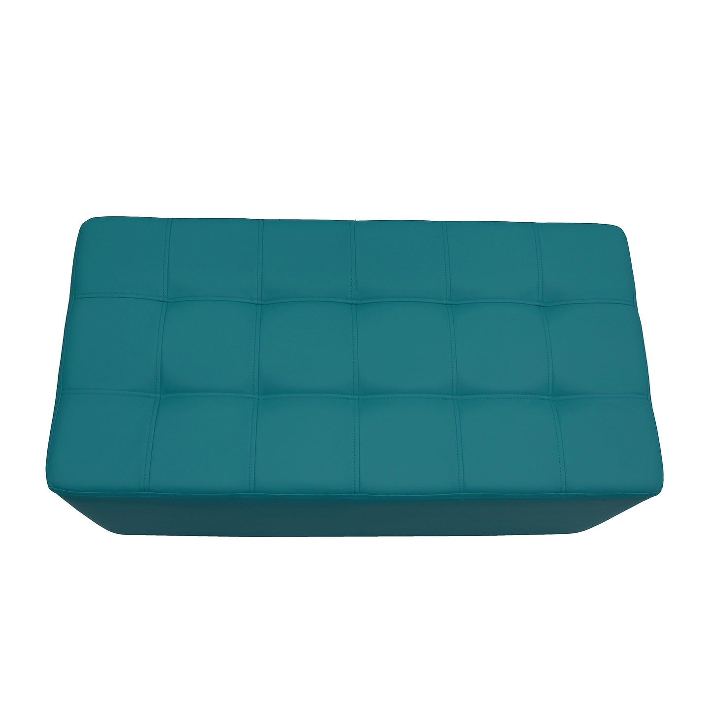 Factory Direct Partners Tufted Rectangle Accent Ottoman Bench Beautifully Upholstered Furniture for Modern Home, Office, Library or Waiting Area Seating, Footstool, Table Use - Teal, 14046-TL