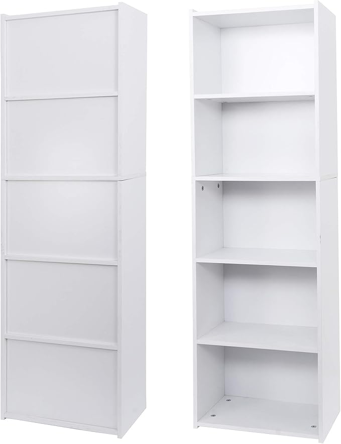 5 Tier Open Bookshelf, 52 Inch Bookcase Storage Rack