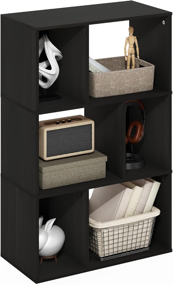 Furinno DALY Book Shelf, 6-Cube Bookshelf, Cube Storage Organizer Bookcase