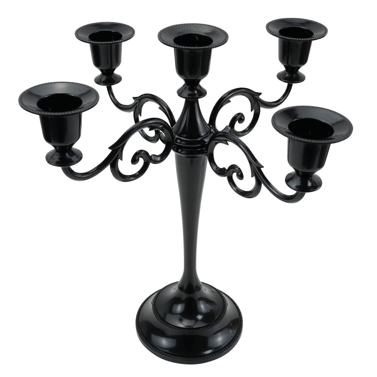 Viscacha Metal Candle Holders 5 Wicks Black Candle Holders for Candlesticks Taper Candles（10.6 inch Tall Candelabra, for 1/2-1 inch Pillar Candles Diameter Each）,Candle Stand Decoration