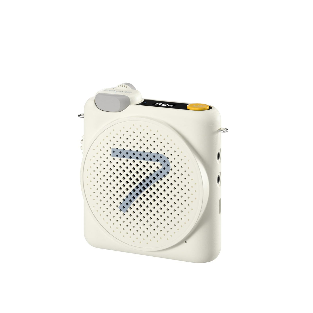 7RYMS WA2 Voice Amplifier for Teachers with Wireless Lavalier Microphone,Portable Speaker for Classroom,Speech,Training Outdoor,Mini Speaker Clip-On Mic- Noise Canceling,164ft Range,23H Working-White