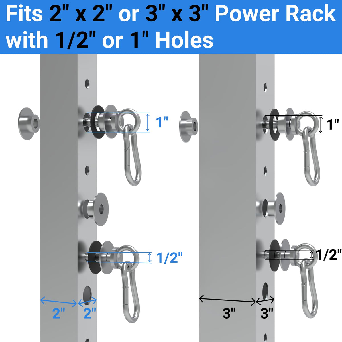 Vatemechie Weight Plate Holder Power Rack Attachment | Reinforced Steel Disc Design | 300LB Capacity | Dual-Purpose Olympic Plate Storage & Band Hook | Tool-Free Install for 2x2, 2x3, 3x3 Racks