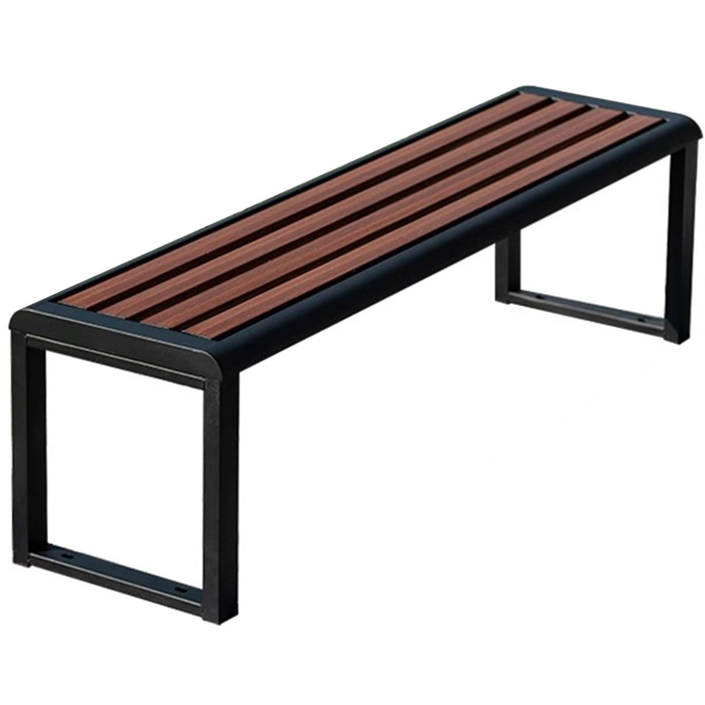 Outdoor Metal Garden Bench, Backless 2-Person Seating, Weatherproof Park Furniture, Slatted Design for Lawn, Deck, Porch & Yard Decor (120x39x42cm),120x39x42cm