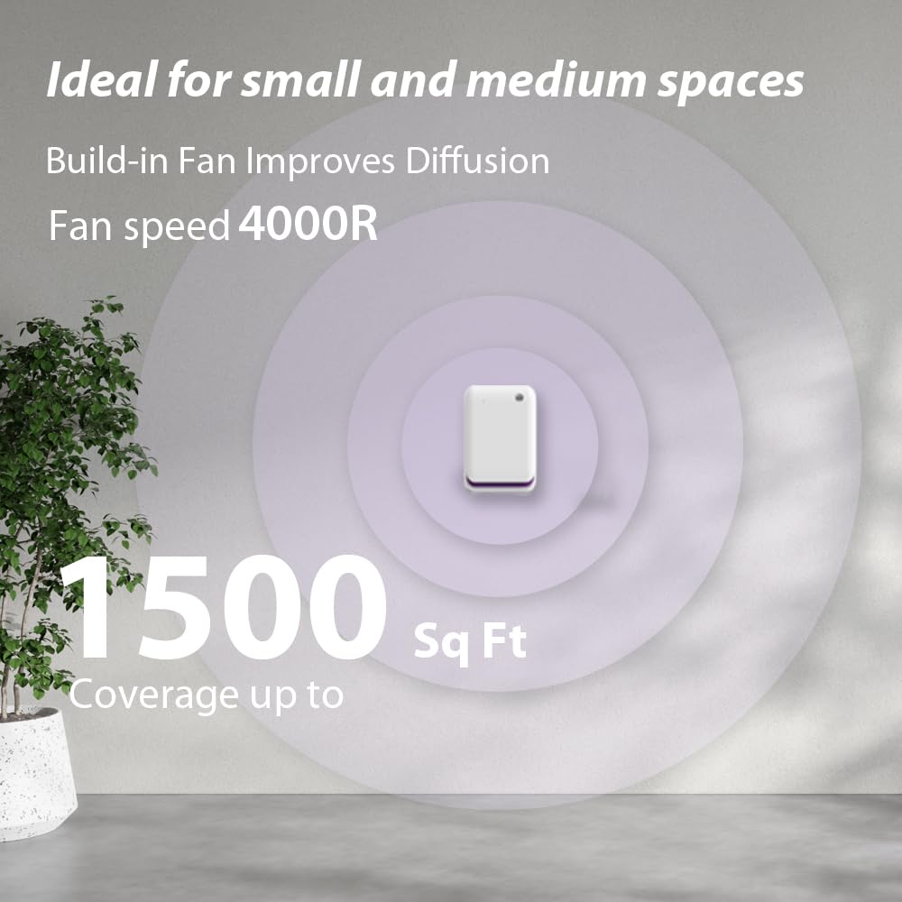 Smart Scent Air Machine for Home, 1500 Sq. Ft Coverage Waterless Oil Diffuser with Cold Air Tech/Bluetooth, Hotel Collection Diffuser for Large Room, Hotel, Spa, Office, Wall-Mount & Desktop