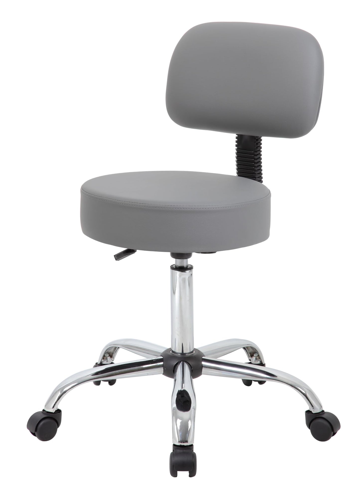 Boss Office Products Be Well Medical Spa Professional Adjustable Drafting Stool with Back, Grey (B245-GY)