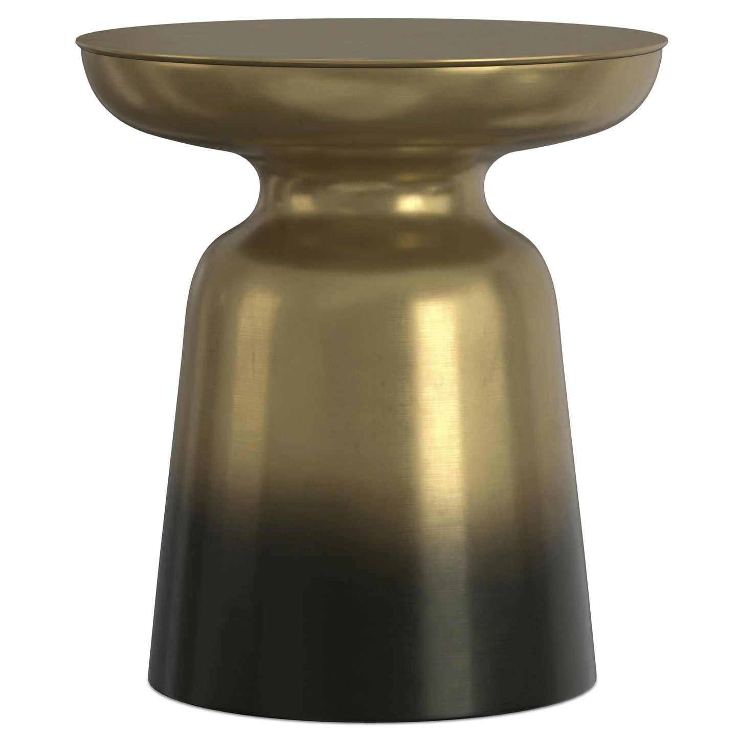SIMPLIHOME Toby Metal Table - 17" Wide x 18" High Solid Iron Drum Accent Table in Gold and Black Ombre, Industrial Side or End Table for Living Room or Entryway with Sculptural Design, Assembled