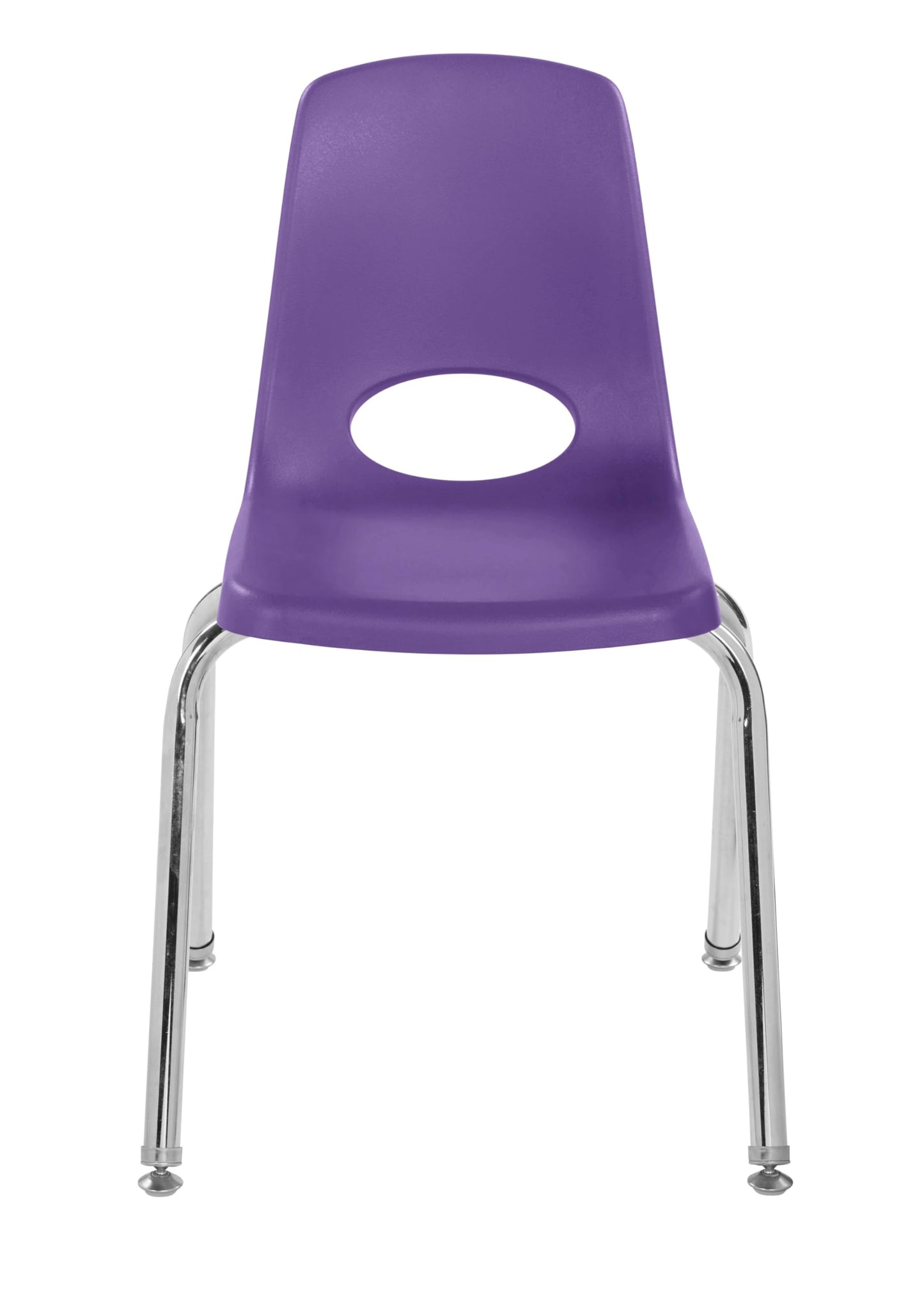 FDP 16" School Stack Chair, Stacking Student Seat with Chromed Steel Legs and Swivel Glides for Classroom, Homeschool or Office - Purple, 11560-PU