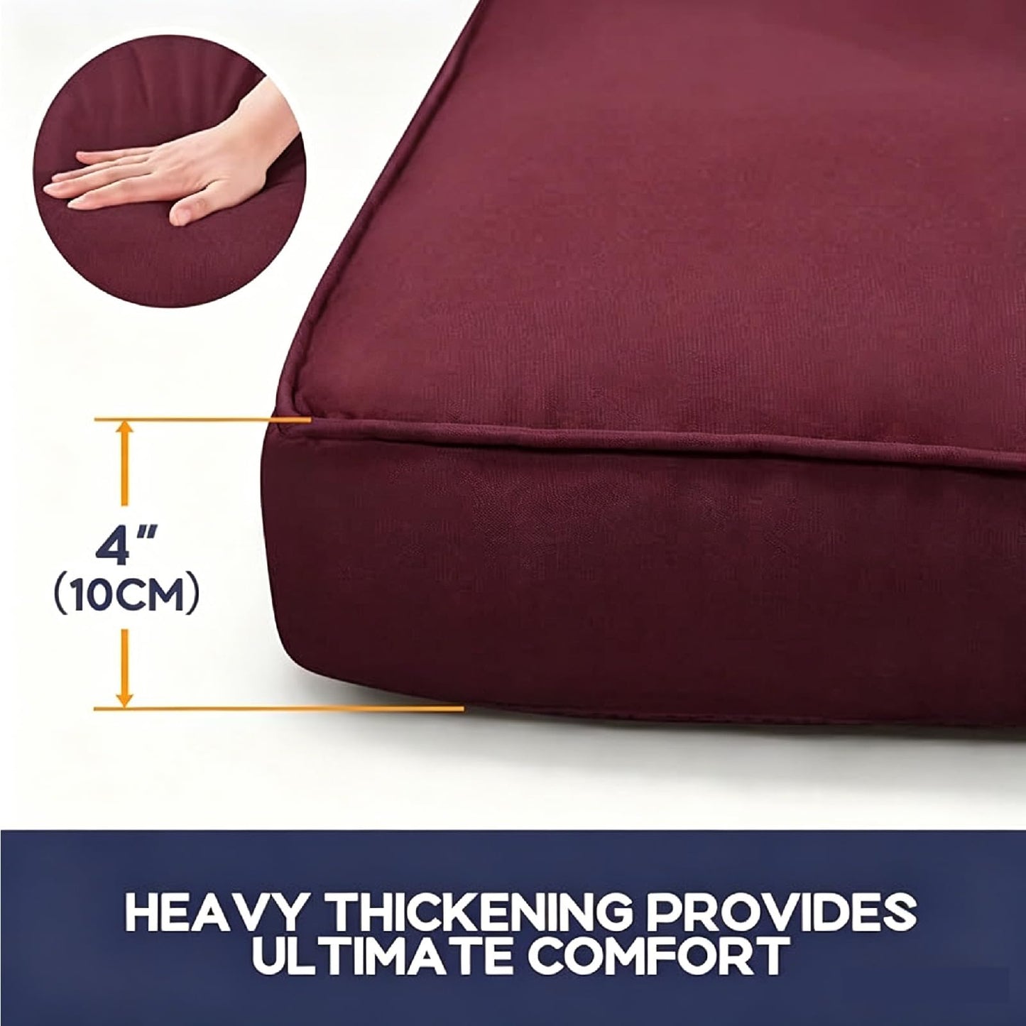 CTLAMK Breakfast Nook Cushions Set of 4, Waterproof Oxford Fabric Kitchen Nooks Cushions, Soft Polyester Filling Cozy Supportive Nooks Cushion, Breakfast Nook Cushion Cozy Dining Area Seating,Red