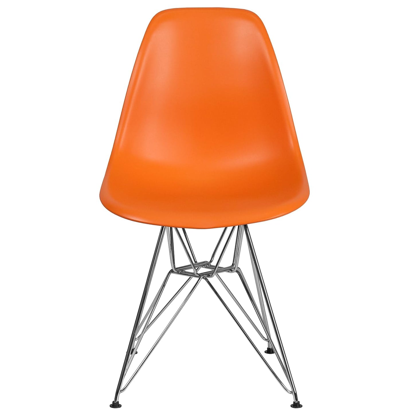 Flash Furniture Elon Series Orange Plastic Chair with Chrome Base