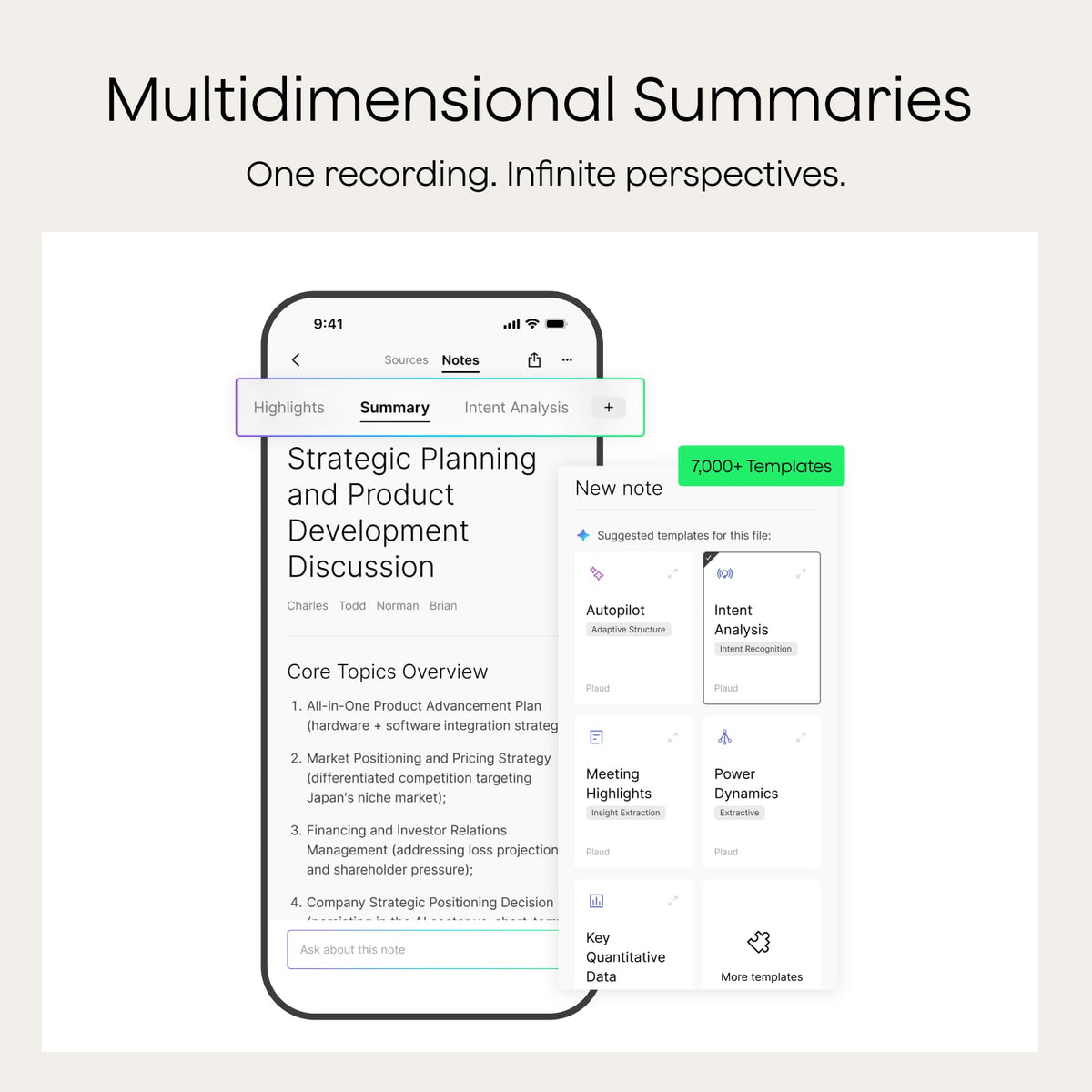 Plaud Note AI Voice Recorder, Note Taker w/Case, App Control, Transcribe & Summarize with AI, Support 112 Languages, for Meetings, Calls, Lectures, Professionals, Teams, Silver, Non-Pro Version