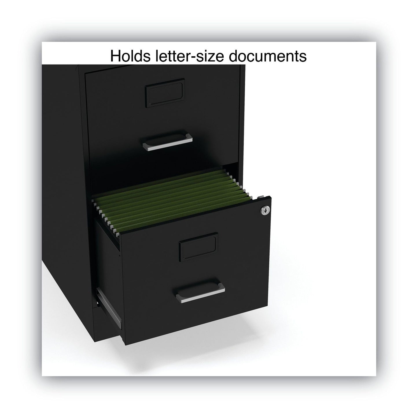 Alera Soho Vertical File Cabinet, 2 Drawers: File/File, Letter, Black, 14" X 18" X 24.1"